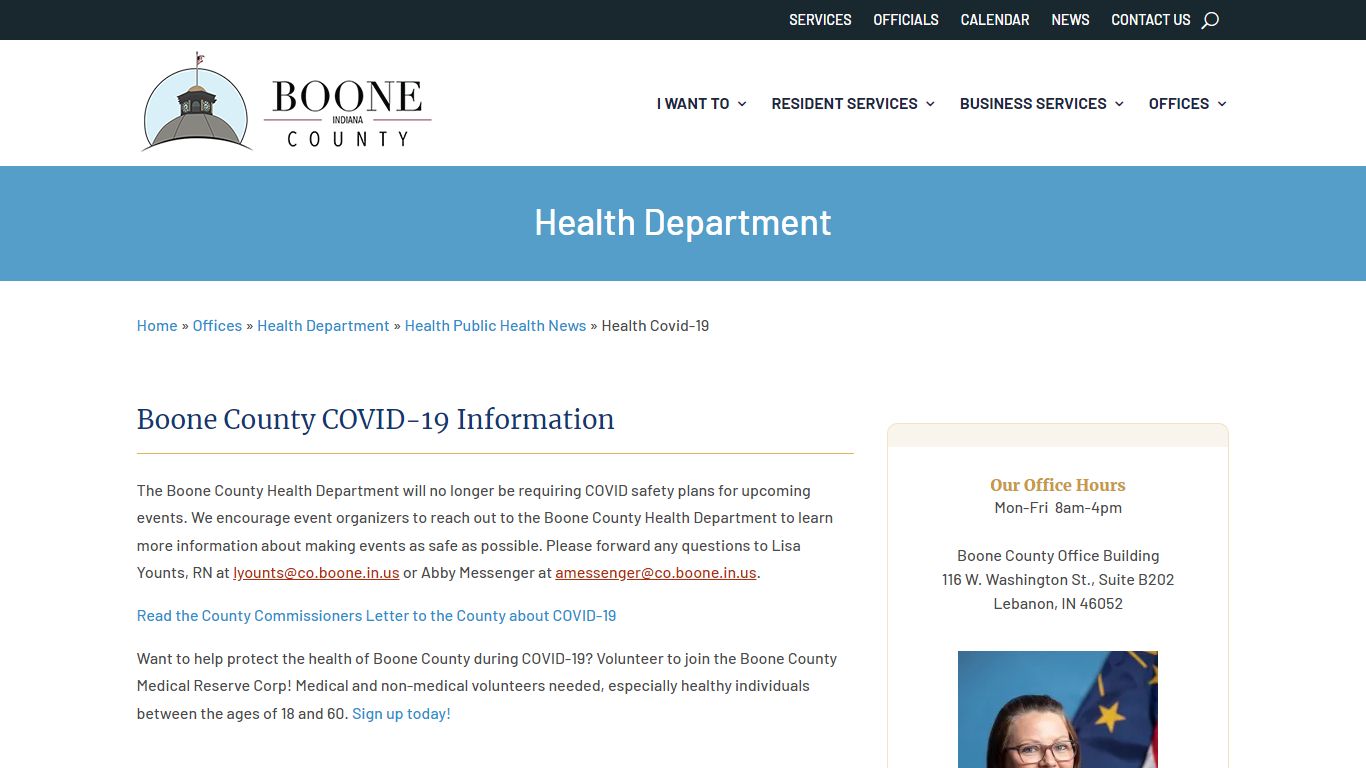 Health Covid-19 - Boone County, Indiana