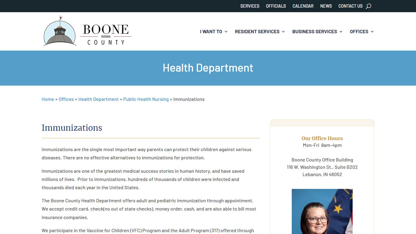 Immunizations - Boone County, Indiana